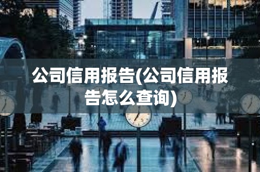 公司信用報告(公司信用報告怎么查詢) 公司信用報告(公司信用報告怎么查詢)