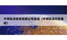 中碩投資擔(dān)保有限公司電話（中碩投資控股集團(tuán)）