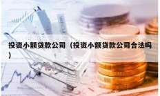 投資小額貸款公司（投資小額貸款公司合法嗎）