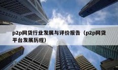 p2p網貸行業(yè)發(fā)展與評價報告（p2p網貸平臺發(fā)展歷程）
