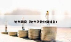 滄州網(wǎng)貸（滄州貸款公司排名）