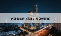 網(wǎng)貸會員群（真正的網(wǎng)貸老哥群）