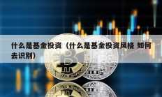 什么是基金投資（什么是基金投資風格 如何去識別）