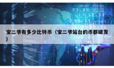 寶二爺有多少比特幣（寶二爺站臺的幣都破發(fā)）