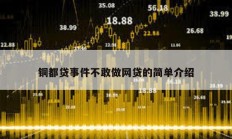 銅都貸事件不敢做網貸的簡單介紹