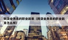 網貸業務員的職業前景（網貸業務員的職業前景怎么樣）
