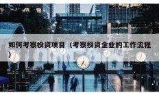 如何考察投資項(xiàng)目（考察投資企業(yè)的工作流程）