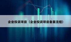 企業投資項目（企業投資項目備案流程）