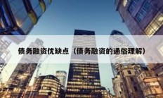 債務(wù)融資優(yōu)缺點（債務(wù)融資的通俗理解）