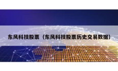 東風(fēng)科技股票（東風(fēng)科技股票歷史交易數(shù)據(jù)）