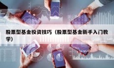 股票型基金投資技巧（股票型基金新手入門教學）