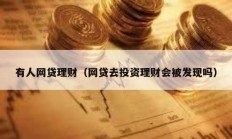 有人網(wǎng)貸理財（網(wǎng)貸去投資理財會被發(fā)現(xiàn)嗎）