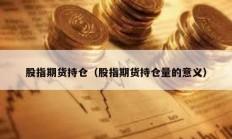股指期貨持倉(cāng)（股指期貨持倉(cāng)量的意義）