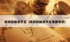 政府投融資平臺（政府投融資平臺發(fā)展現(xiàn)狀）