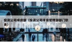 投資公司項(xiàng)目部（投資公司項(xiàng)目管理部部門職責(zé)）