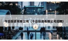 今日投資有限公司（今日投資有限公司招聘）