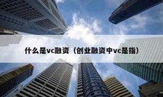 什么是vc融資（創業融資中vc是指）