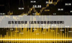 遠東宏信投資（遠東宏信投資經理招聘）
