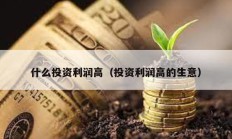 什么投資利潤高（投資利潤高的生意）