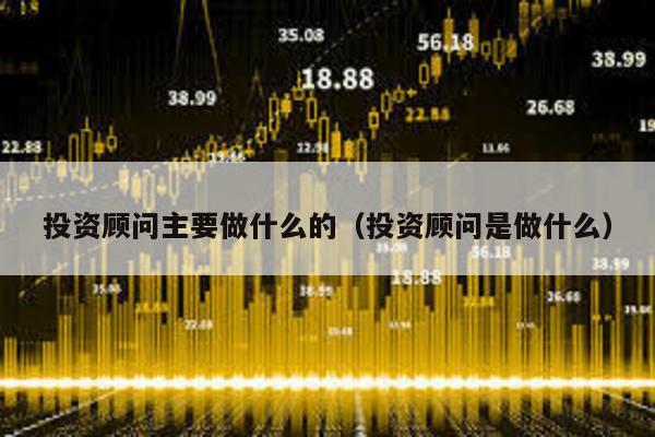 投資顧問主要做什么的(投資顧問是做什么)