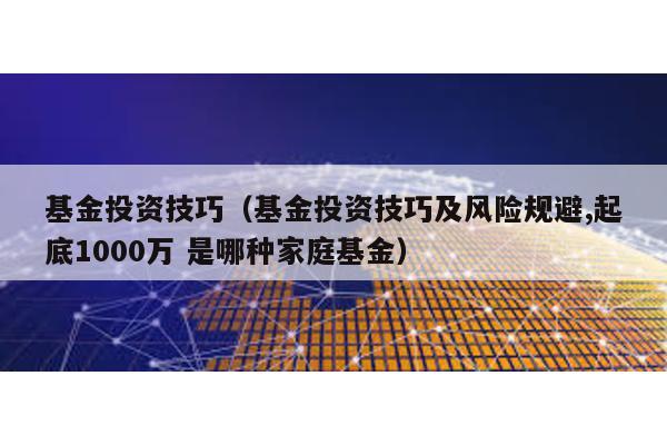 基金投資技巧(基金投資技巧及風險規避,起底1000萬 是哪種家庭基金)