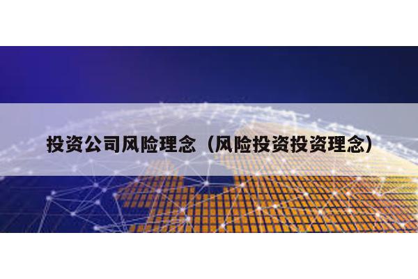 投資公司風險理念(風險投資投資理念)